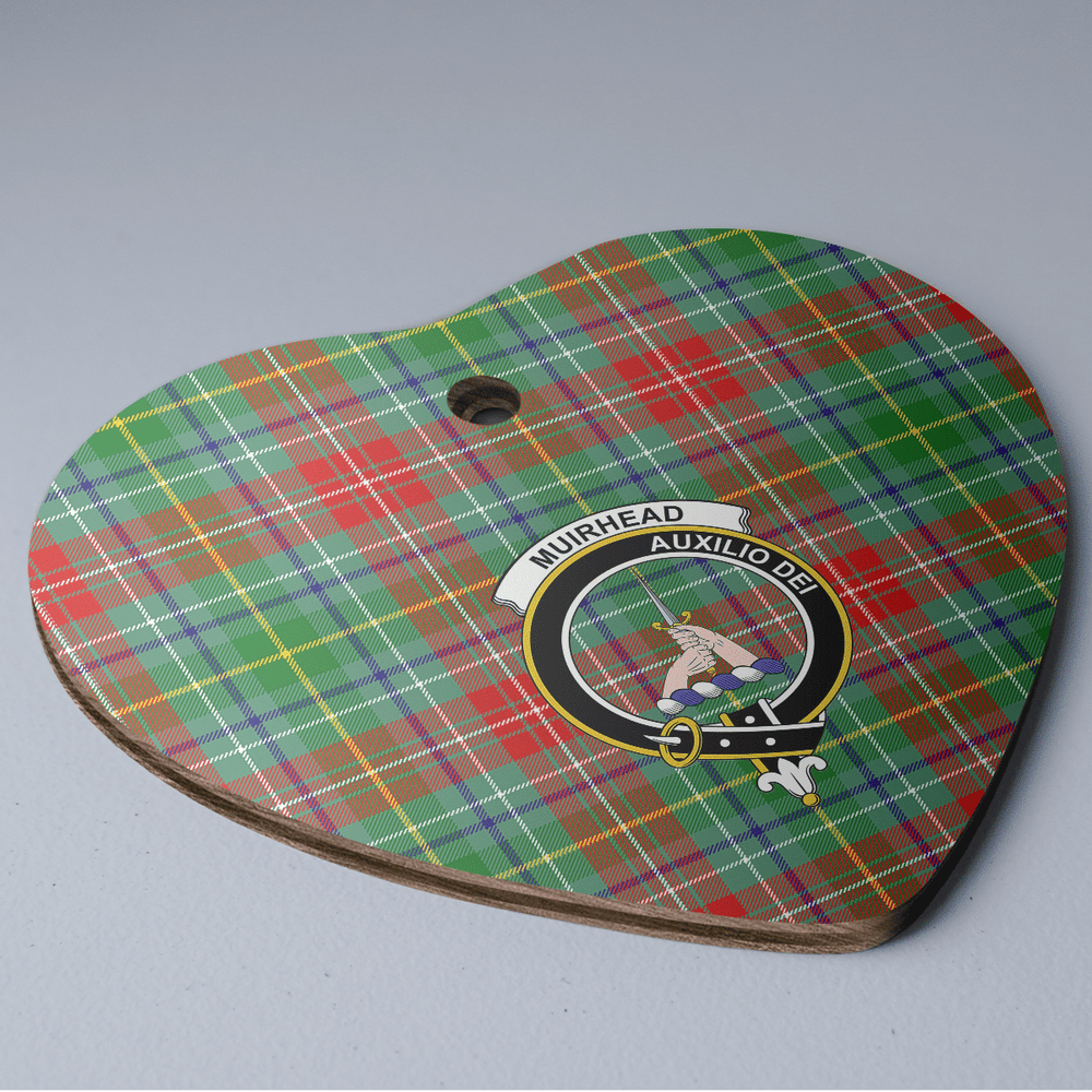 Clan Muirhead Tartan Crest Heart Ceramic Ornament WF68 Muirhead Tartan Tartan Christmas