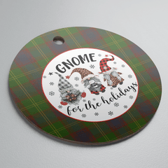 Clan Durie Tartan Tartan Crest Gnome Round Ceramic Ornament XK61 Durie Tartan Tartan Christmas