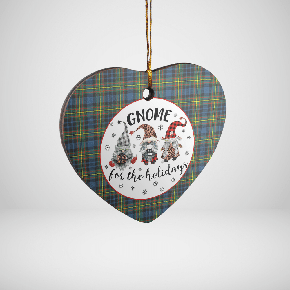 Clan MacLellan Ancient Tartan Tartan Crest Gnome Heart Ceramic Ornament WN19 MacLellan Ancient Tartan Tartan Christmas