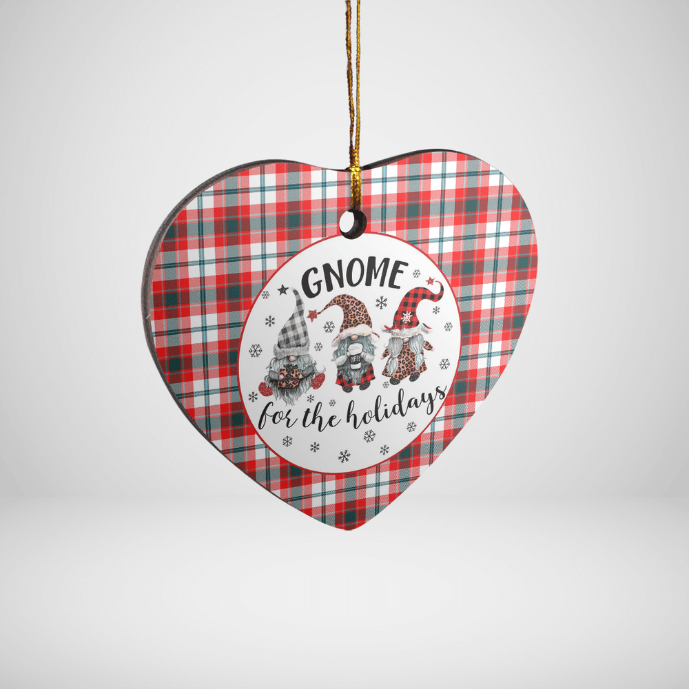 Clan Glasgow District Tartan Tartan Crest Gnome Heart Ceramic Ornament TT97 Glasgow District Tartan Tartan Christmas