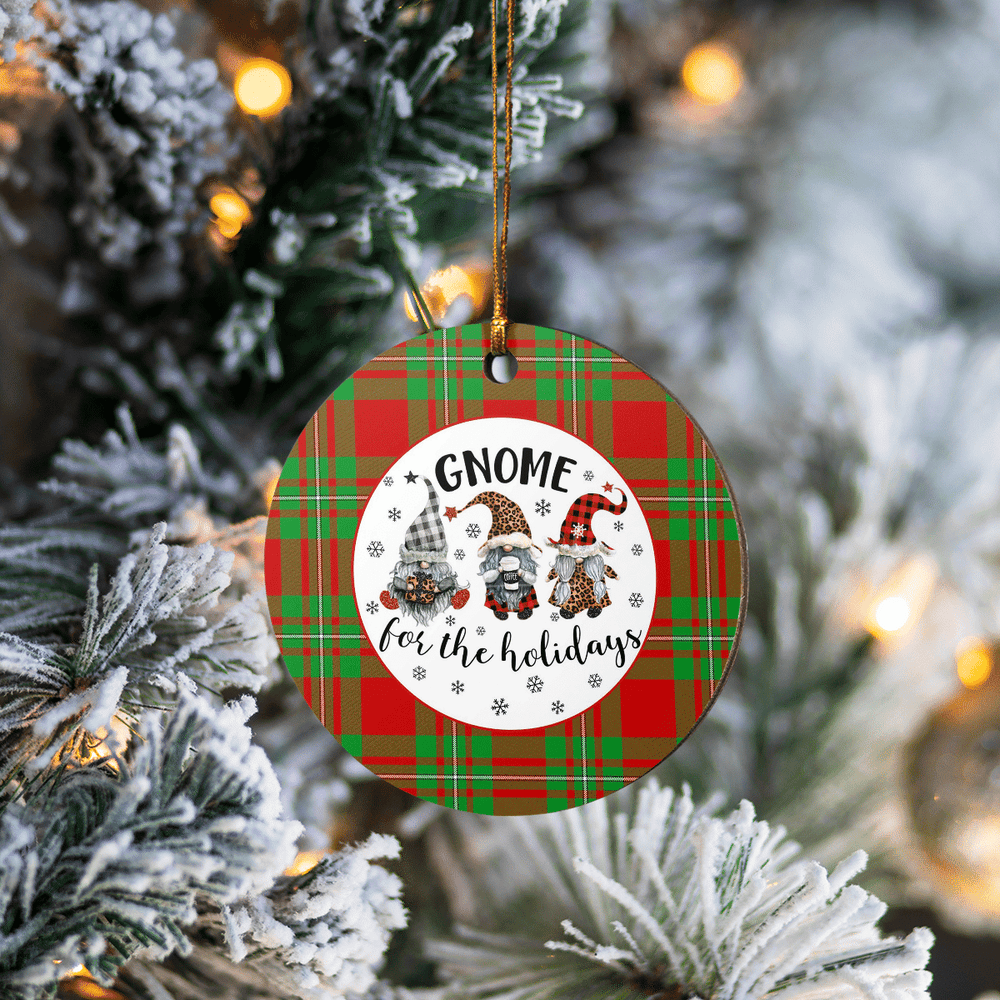 Clan MacGregor Modern Tartan Tartan Crest Gnome Round Ceramic Ornament AG10 MacGregor Modern Tartan Tartan Christmas
