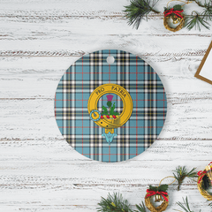 Clan Thomson Tartan Crest Round Ceramic Ornament CX38 Thomson Tartan Tartan Christmas