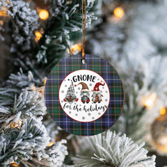 Clan MacRae Hunting Modern Tartan Tartan Crest Gnome Round Ceramic Ornament VD27 MacRae Hunting Modern Tartan Tartan Christmas