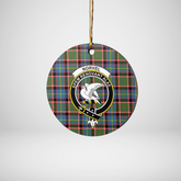 Clan Norvel (Stirling) Tartan Crest Round Ceramic Ornament XX71 Norvel (Stirling) Tartan Tartan Christmas