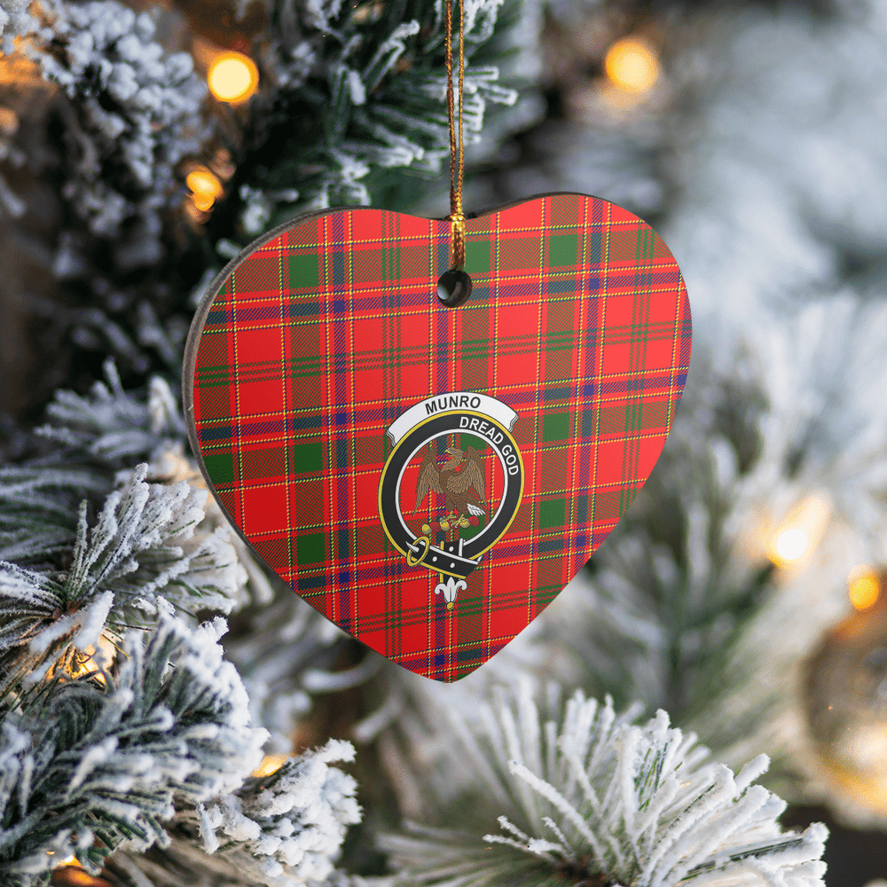 Clan Munro Modern Tartan Crest Heart Ceramic Ornament AI71 Munro Modern Tartan Tartan Christmas