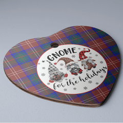 Clan Chisholm Hunting Modern Tartan Tartan Crest Gnome Heart Ceramic Ornament HF71 Chisholm Hunting Modern Tartan Tartan Christmas