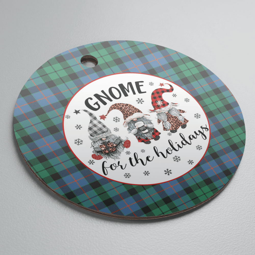Clan Morrison Ancient Tartan Tartan Crest Gnome Round Ceramic Ornament QV21 Morrison Ancient Tartan Tartan Christmas