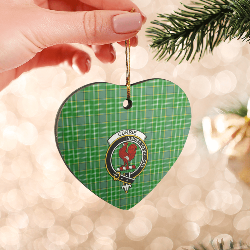 Clan Currie Tartan Crest Heart Ceramic Ornament BO95 Currie Tartan Tartan Christmas