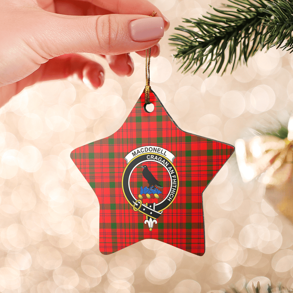 Clan MacDonnell of Keppoch Modern Tartan Crest Star Ceramic Ornament AJ87 MacDonnell of Keppoch Modern Tartan Tartan Christmas