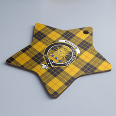 Clan MacLeod of Lewis Ancient Tartan Crest Star Ceramic Ornament DU45 MacLeod of Lewis Ancient Tartan Tartan Christmas