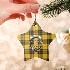 Clan MacLeod of Lewis Ancient Tartan Crest Star Ceramic Ornament DU45 MacLeod of Lewis Ancient Tartan Tartan Christmas