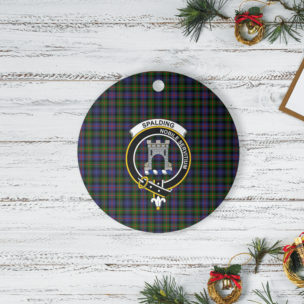 Clan Spalding Murray of Atholl Modern Tartan Crest Round Ceramic Ornament UX54 Spalding Murray of Atholl Modern Tartan Tartan Christmas