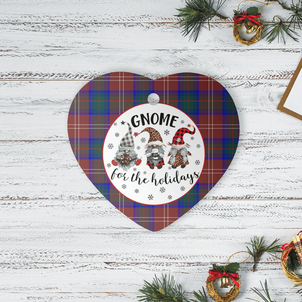 Clan Chisholm Hunting Modern Tartan Tartan Crest Gnome Heart Ceramic Ornament HF71 Chisholm Hunting Modern Tartan Tartan Christmas
