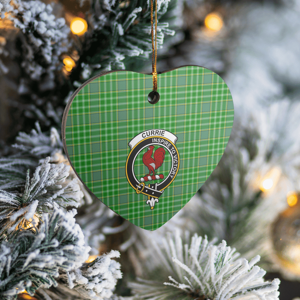 Clan Currie Tartan Crest Heart Ceramic Ornament BO95 Currie Tartan Tartan Christmas