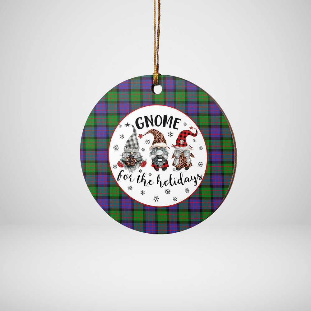 Clan MacBrayne Tartan Tartan Crest Gnome Round Ceramic Ornament JS90 MacBrayne Tartan Tartan Christmas