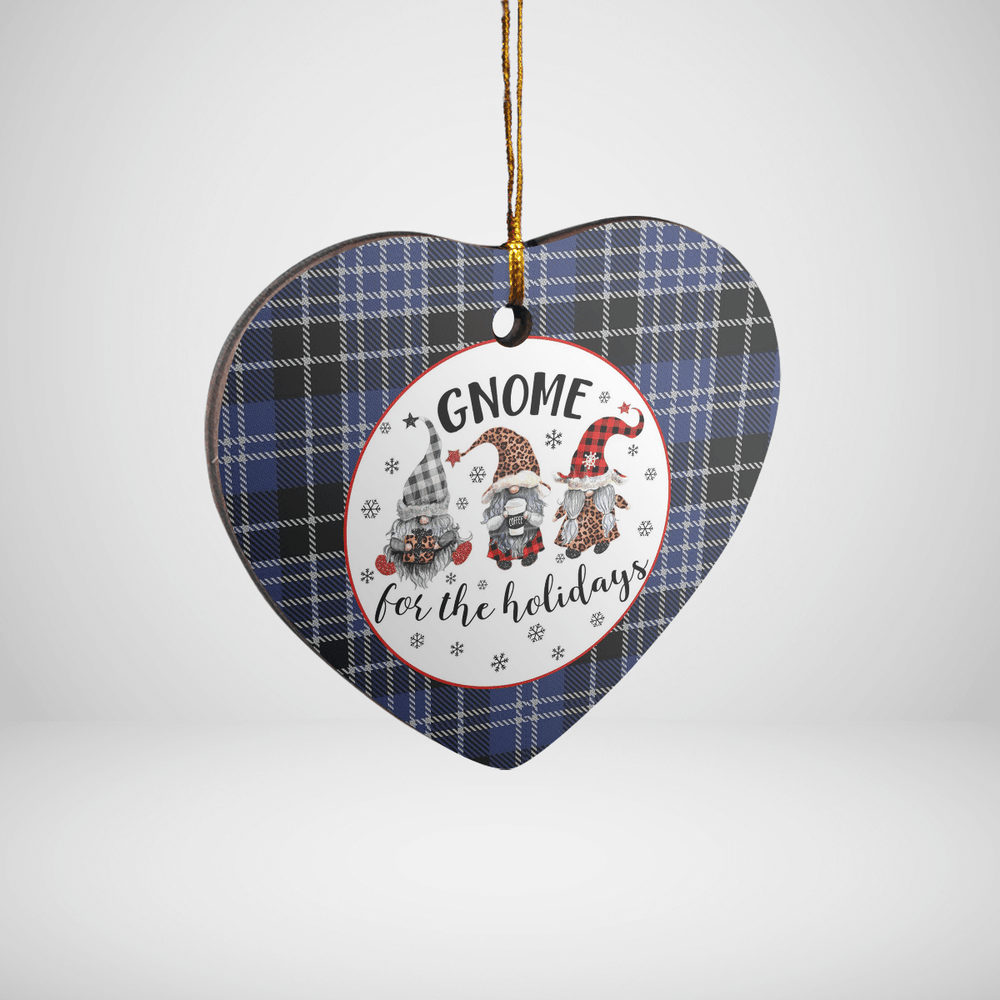 Clan Clark 1 Tartan Tartan Crest Gnome Heart Ceramic Ornament KX20 Clark 1 Tartan Tartan Christmas
