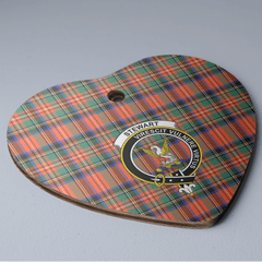 Clan Stewart Royal Ancient Tartan Crest Heart Ceramic Ornament VK89 Stewart Royal Ancient Tartan Tartan Christmas