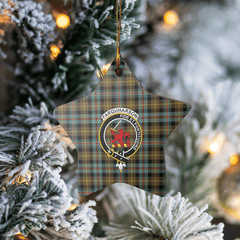 Clan Farquharson Weathered Tartan Crest Star Ceramic Ornament UM17 Farquharson Weathered Tartan Tartan Christmas