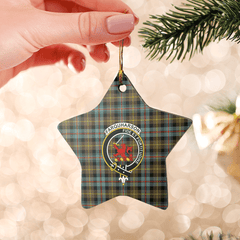 Clan Farquharson Weathered Tartan Crest Star Ceramic Ornament UM17 Farquharson Weathered Tartan Tartan Christmas