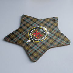 Clan Farquharson Weathered Tartan Crest Star Ceramic Ornament UM17 Farquharson Weathered Tartan Tartan Christmas