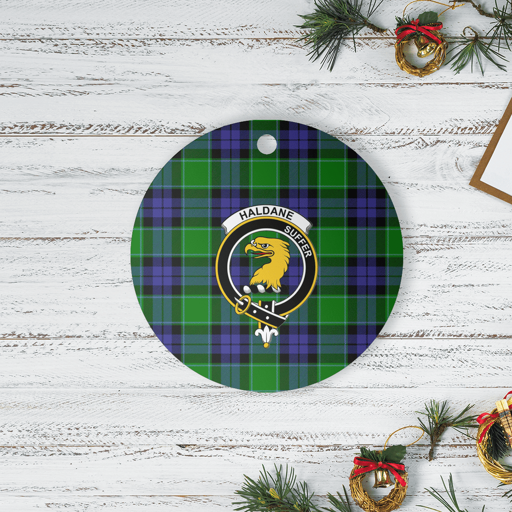 Clan Haldane 2 Tartan Crest Round Ceramic Ornament GD20 Haldane 2 Tartan Tartan Christmas
