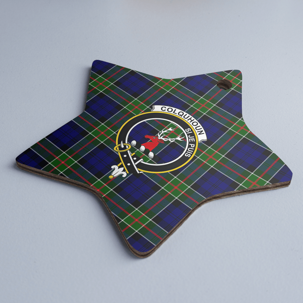 Clan Colquhoun Modern Tartan Crest Star Ceramic Ornament JD35 Colquhoun Modern Tartan Tartan Christmas
