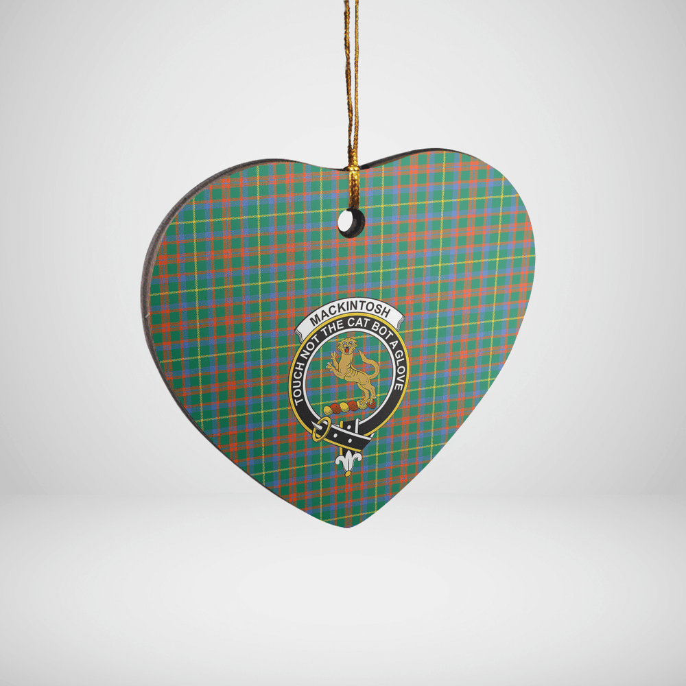 Clan MacKintosh Hunting Ancient Tartan Crest Heart Ceramic Ornament XA73 MacKintosh Hunting Ancient Tartan Tartan Christmas
