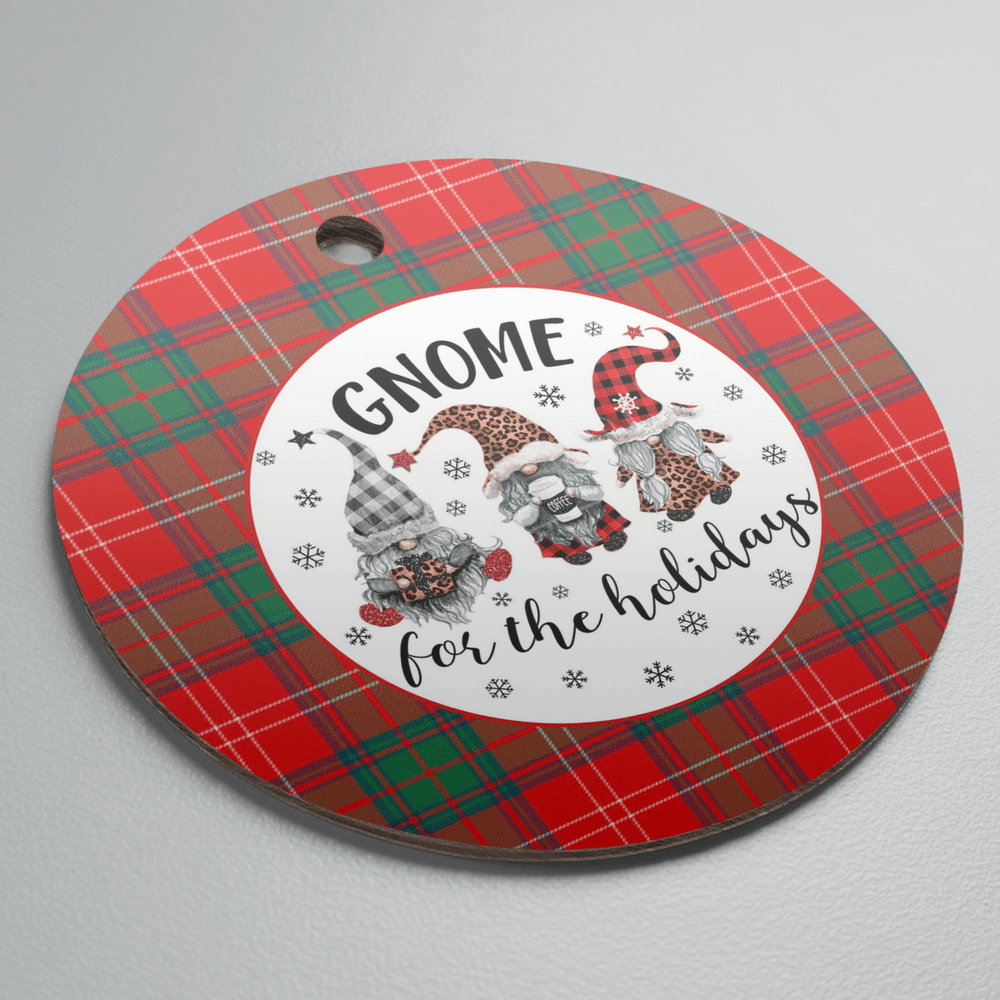 Clan Chisholm Modern Tartan Tartan Crest Gnome Round Ceramic Ornament ZF29 Chisholm Modern Tartan Tartan Christmas