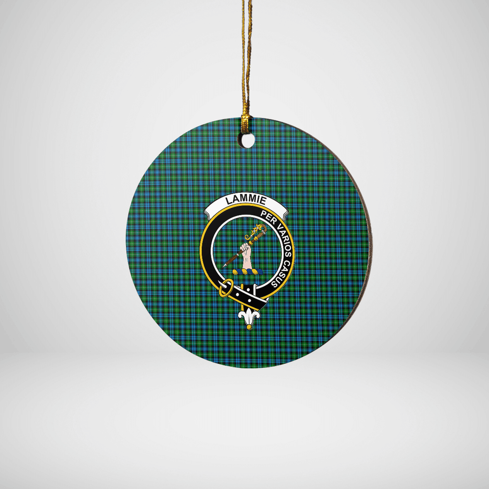 Clan Lammie Tartan Crest Round Ceramic Ornament GD33 Lammie Tartan Tartan Christmas