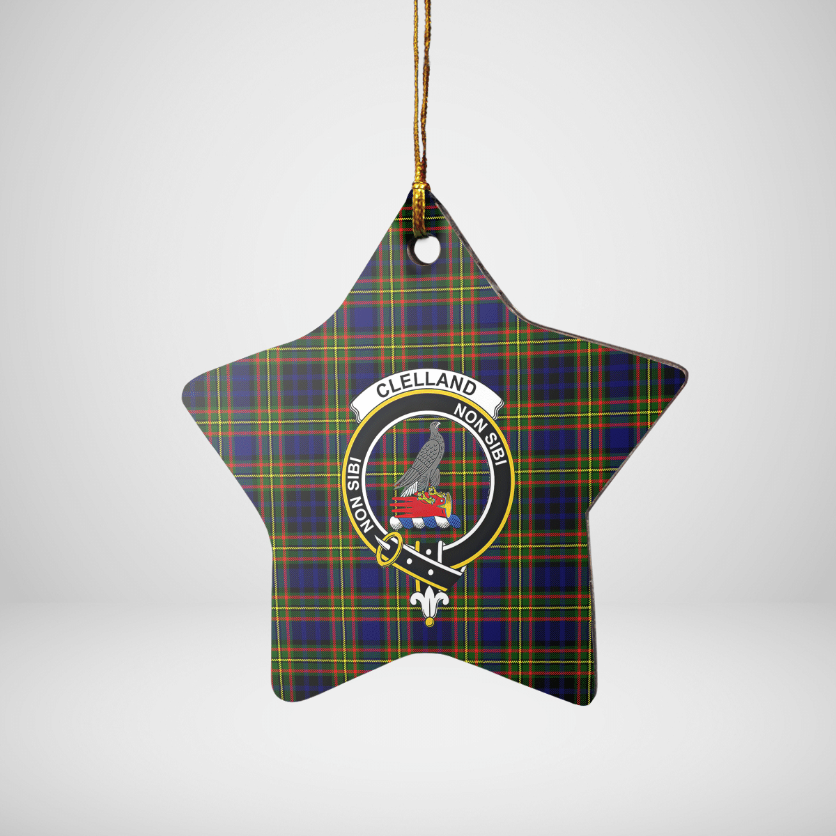 Clan Clelland Modern Tartan Crest Star Ceramic Ornament QH24 Clelland Modern Tartan Tartan Christmas