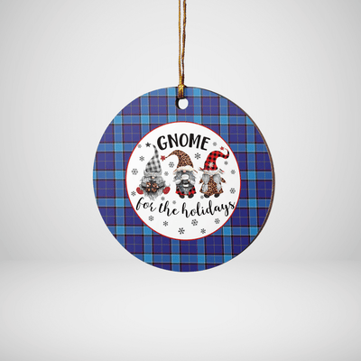 Clan Kirkcaldy Tartan Tartan Crest Gnome Round Ceramic Ornament