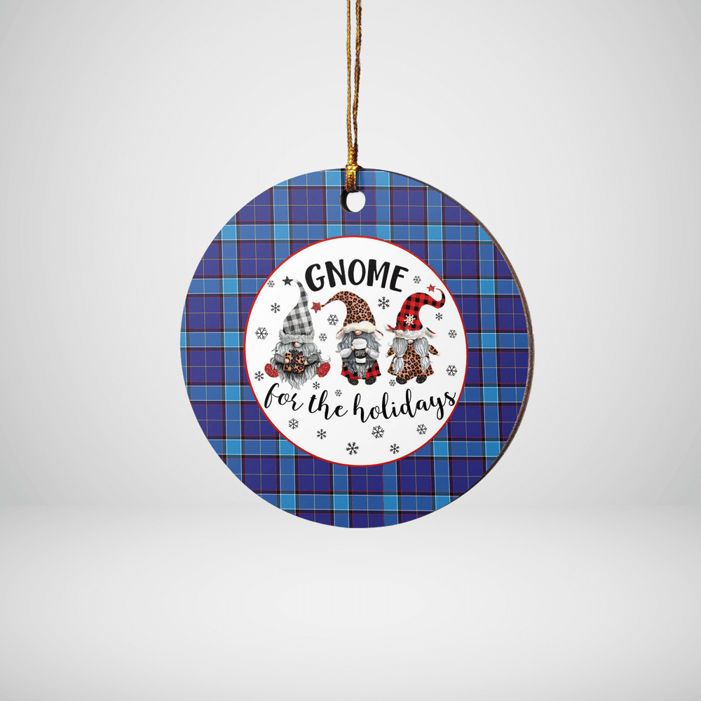 Clan Kirkcaldy Tartan Tartan Crest Gnome Round Ceramic Ornament AK35 Kirkcaldy Tartan Tartan Christmas