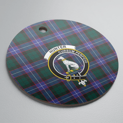 Clan Hunter Modern Tartan Crest Round Ceramic Ornament ZV73 Hunter Modern Tartan Tartan Christmas