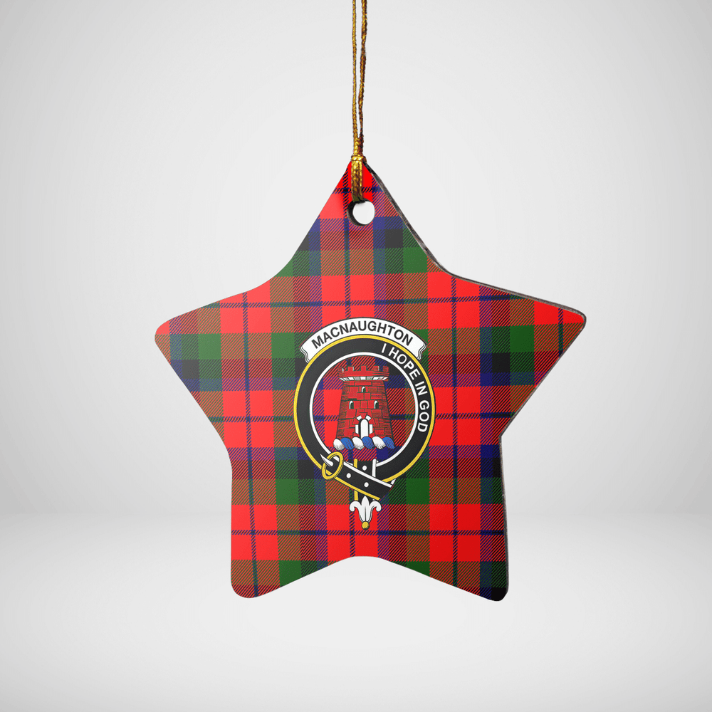 Clan MacNaughton Modern Tartan Crest Star Ceramic Ornament UN21 MacNaughton Modern Tartan Tartan Christmas