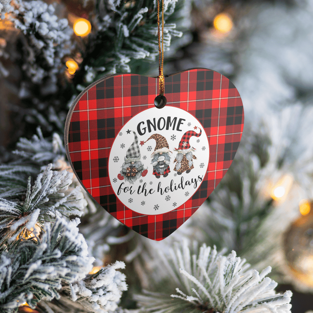 Clan Cunningham Modern Tartan Tartan Crest Gnome Heart Ceramic Ornament BS43 Cunningham Modern Tartan Tartan Christmas