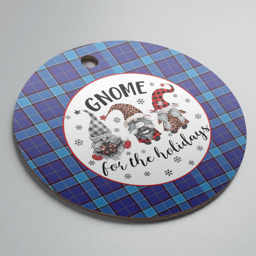 Clan Kirkcaldy Tartan Tartan Crest Gnome Round Ceramic Ornament AK35 Kirkcaldy Tartan Tartan Christmas