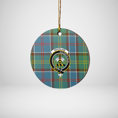 Clan Whitelaw Tartan Crest Round Ceramic Ornament AV14 Whitelaw Tartan Tartan Christmas