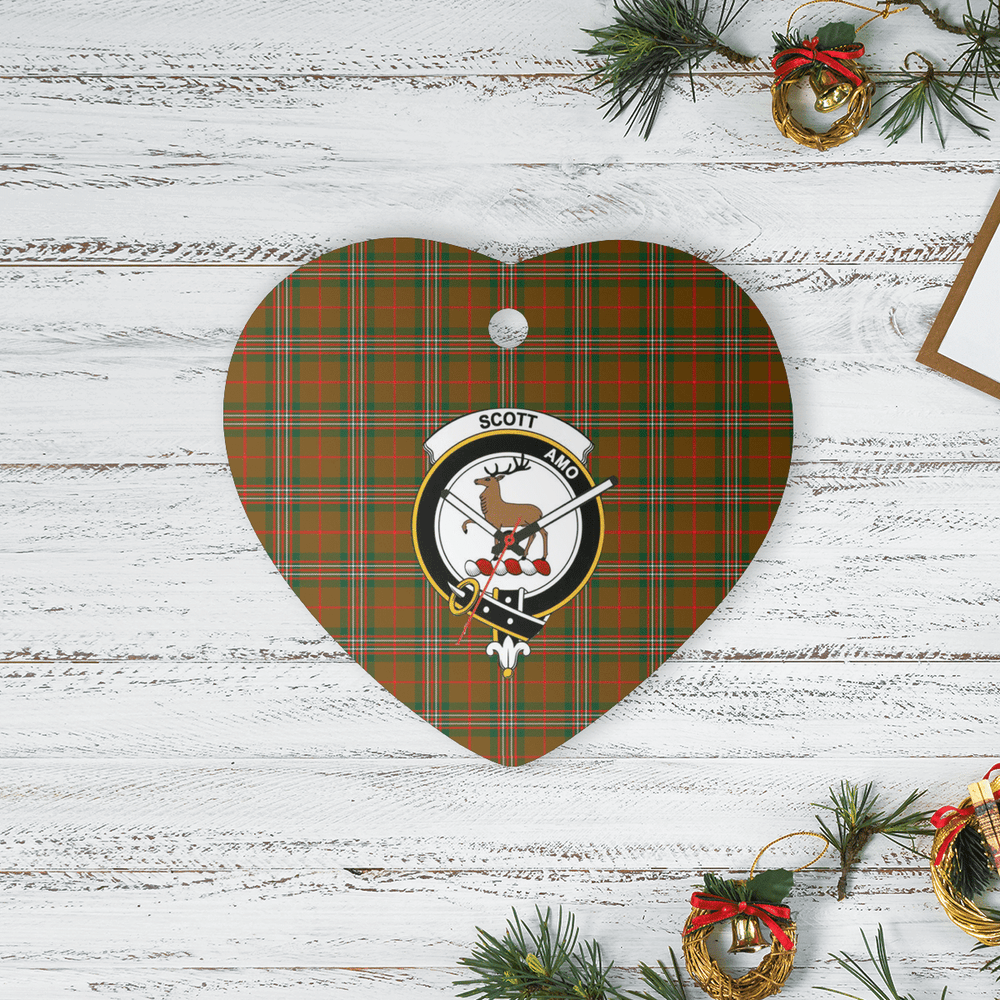 Clan Scott Brown Modern Tartan Crest Heart Ceramic Ornament VW70 Scott Brown Modern Tartan Tartan Christmas