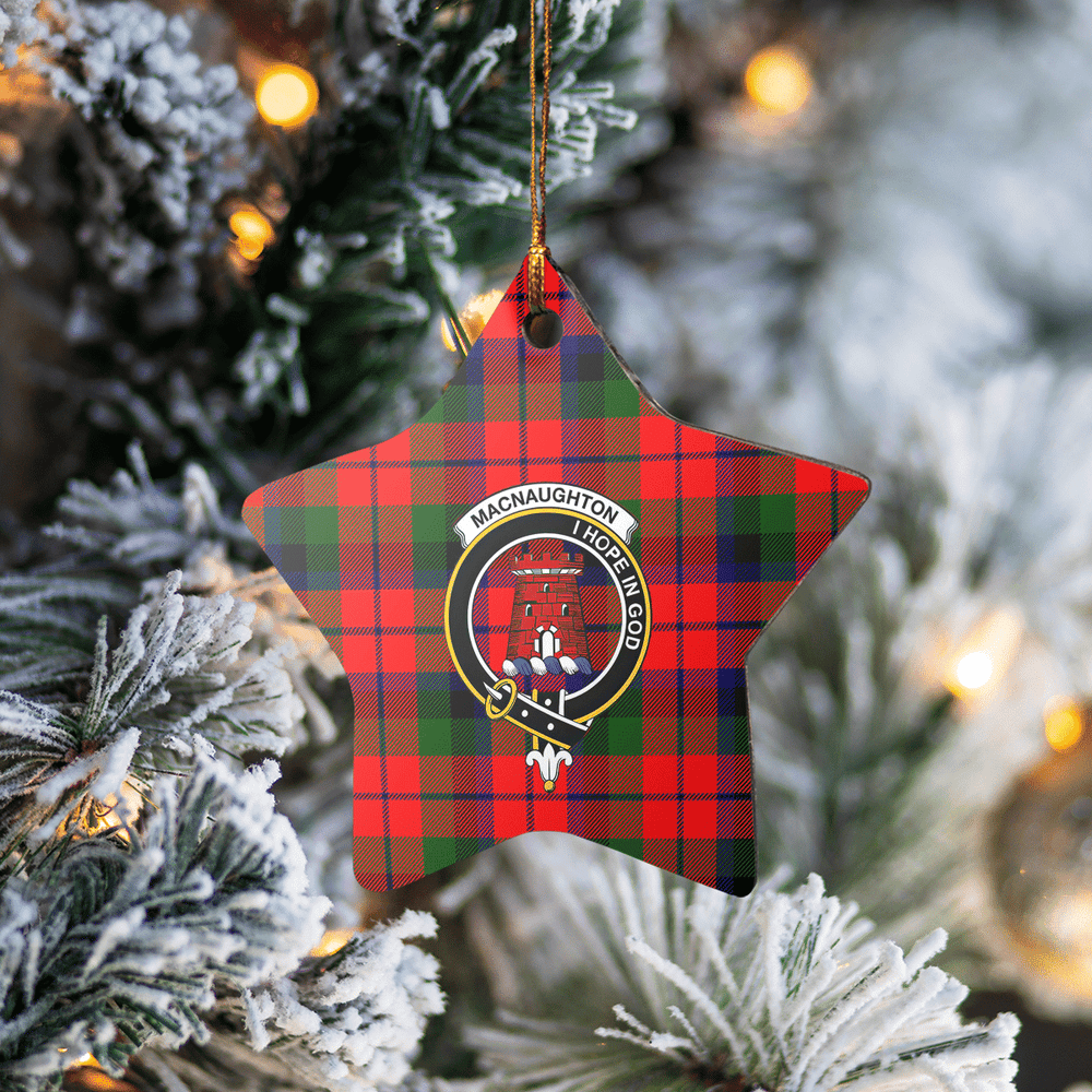 Clan MacNaughton Modern Tartan Crest Star Ceramic Ornament UN21 MacNaughton Modern Tartan Tartan Christmas