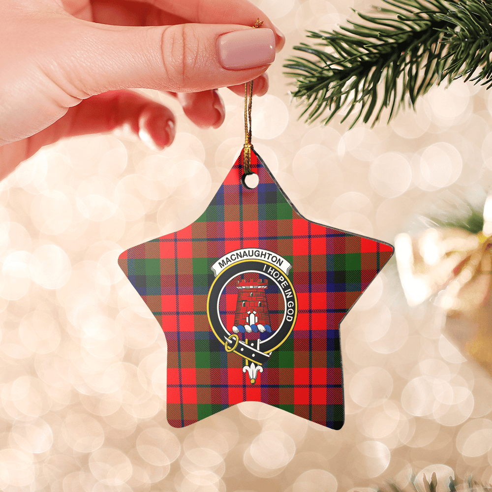 Clan MacNaughton Modern Tartan Crest Star Ceramic Ornament UN21 MacNaughton Modern Tartan Tartan Christmas