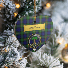 Clan MacEwen Modern Tartan Crest Heart Ceramic Ornament UL45 MacEwen Modern Tartan Tartan Christmas