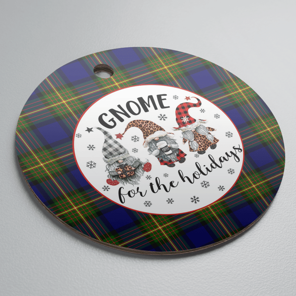 Clan Muir Tartan Tartan Crest Gnome Round Ceramic Ornament EY37 Muir Tartan Tartan Christmas