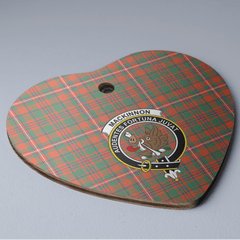 Clan MacKinnon Ancient Tartan Crest Heart Ceramic Ornament QM10 MacKinnon Ancient Tartan Tartan Christmas