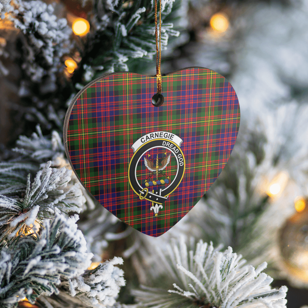 Clan Carnegie Modern Tartan Crest Heart Ceramic Ornament HY42 Carnegie Modern Tartan Tartan Christmas