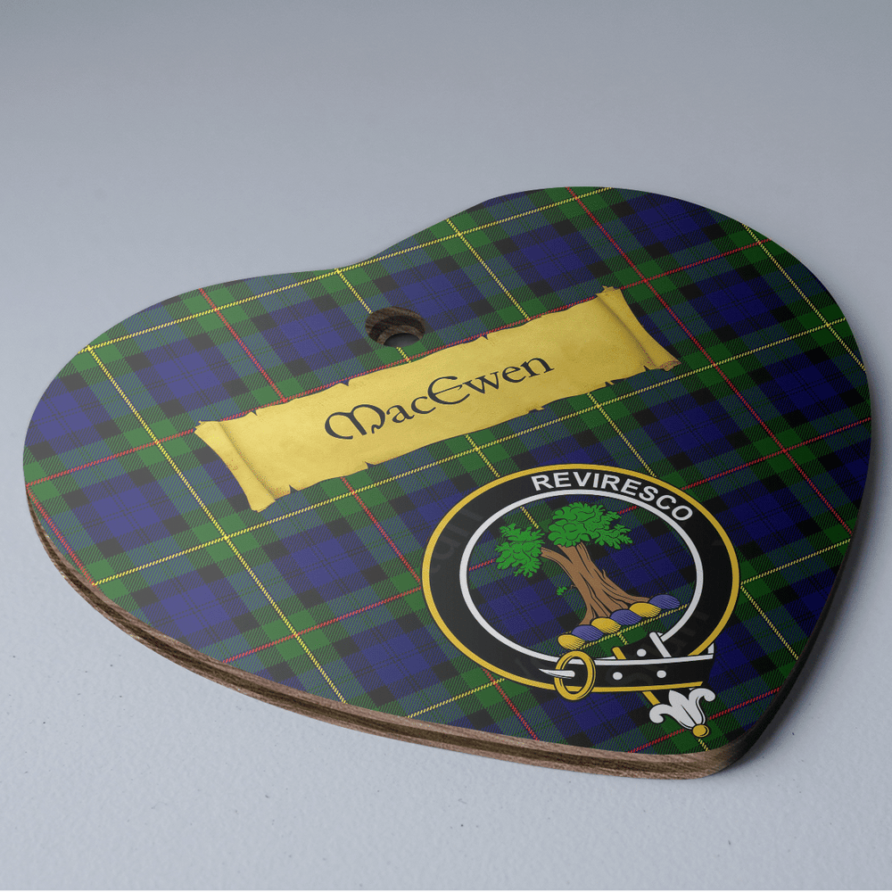 Clan MacEwen Modern Tartan Crest Heart Ceramic Ornament UL45 MacEwen Modern Tartan Tartan Christmas