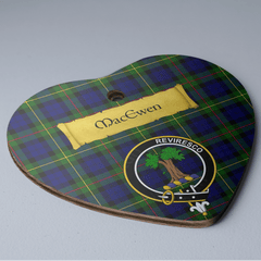 Clan MacEwen Modern Tartan Crest Heart Ceramic Ornament UL45 MacEwen Modern Tartan Tartan Christmas