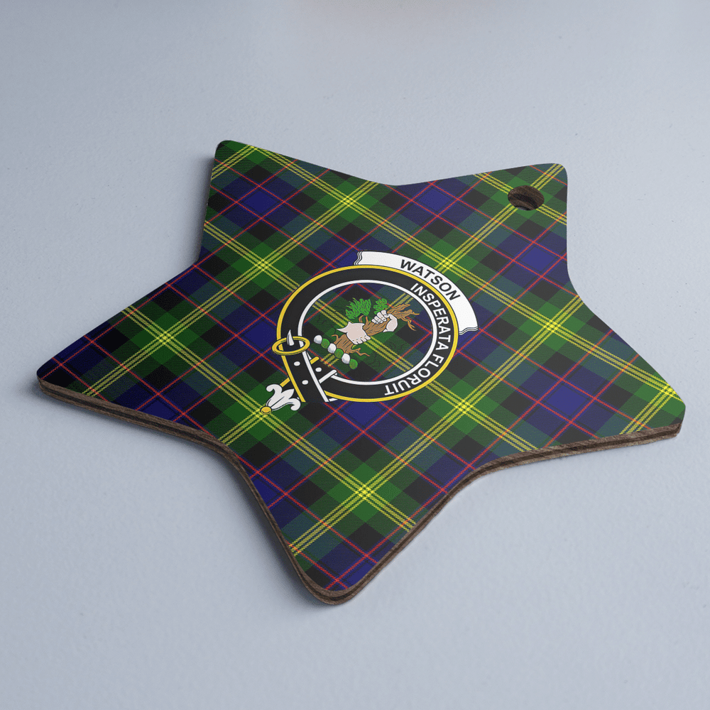 Clan Watson Modern Tartan Crest Star Ceramic Ornament RU74 Watson Modern Tartan Tartan Christmas