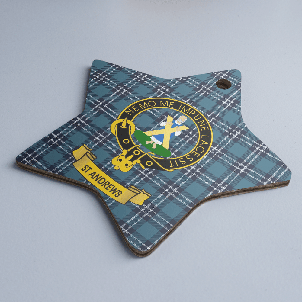 Clan Earl of St Andrews Tartan Crest Star Ceramic Ornament BP90 Earl of St Andrews Tartan Tartan Christmas