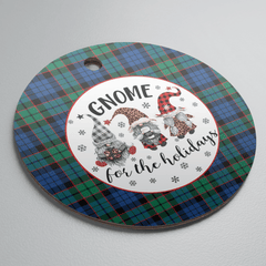 Clan Fletcher Ancient Tartan Tartan Crest Gnome Round Ceramic Ornament CT26 Fletcher Ancient Tartan Tartan Christmas