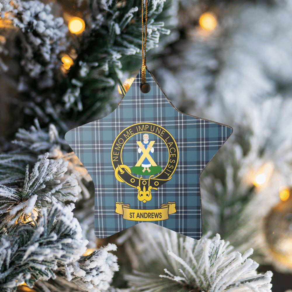 Clan Earl of St Andrews Tartan Crest Star Ceramic Ornament BP90 Earl of St Andrews Tartan Tartan Christmas